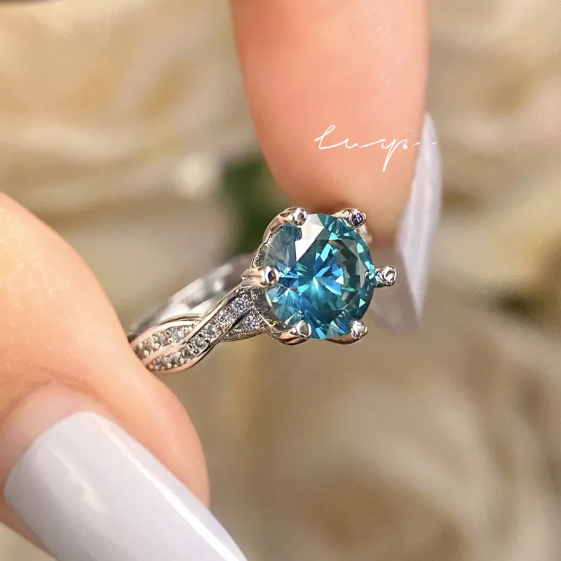 Luxury Geometric Open Ring – Silver-Plated Diamond Inlay Ring for Women