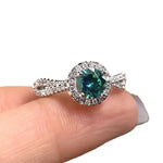 Luxury Geometric Open Ring – Silver-Plated Diamond Inlay Ring for Women