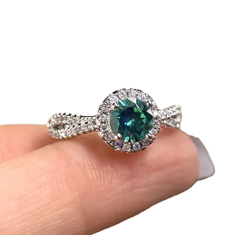 Luxury Geometric Open Ring – Silver-Plated Diamond Inlay Ring for Women