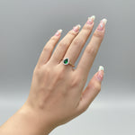 14K Gold Plated Water Drop Ring – Artificial Gemstone Fashion Ring for Women