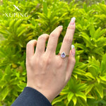 14K Gold Plated Water Drop Ring – Artificial Gemstone Fashion Ring for Women